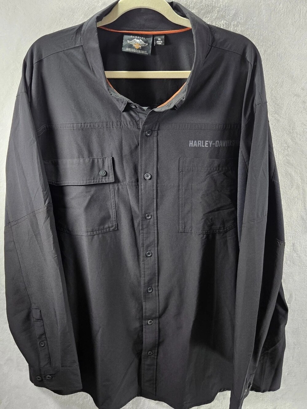 Harley-Davidson Long Sleeve Button-Down Shirt Black Men's Size 3XL